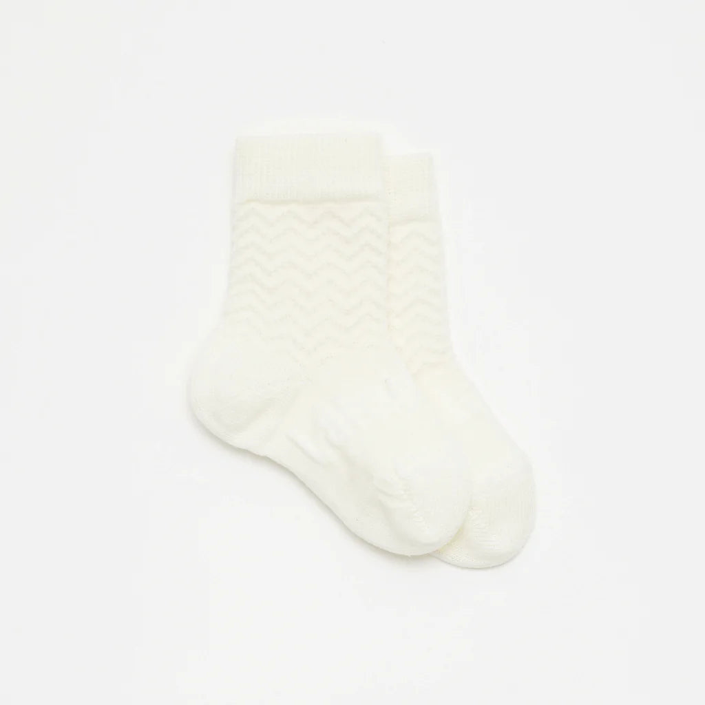 Lamington Merino Wool Crew Socks | Baby | Pearl