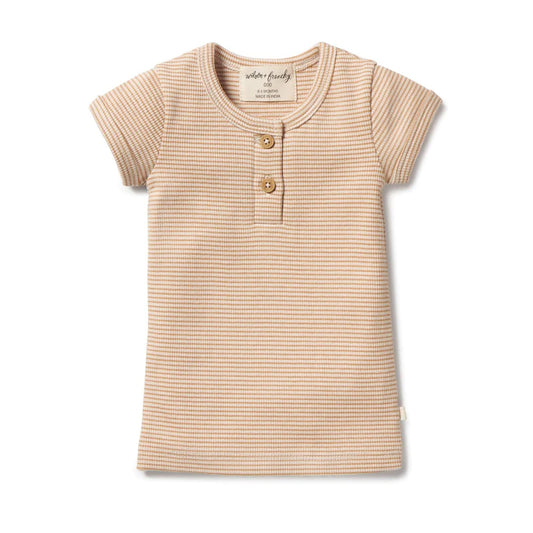 Wilson & Frenchy Organic Rib - Henley Tee - Toffee