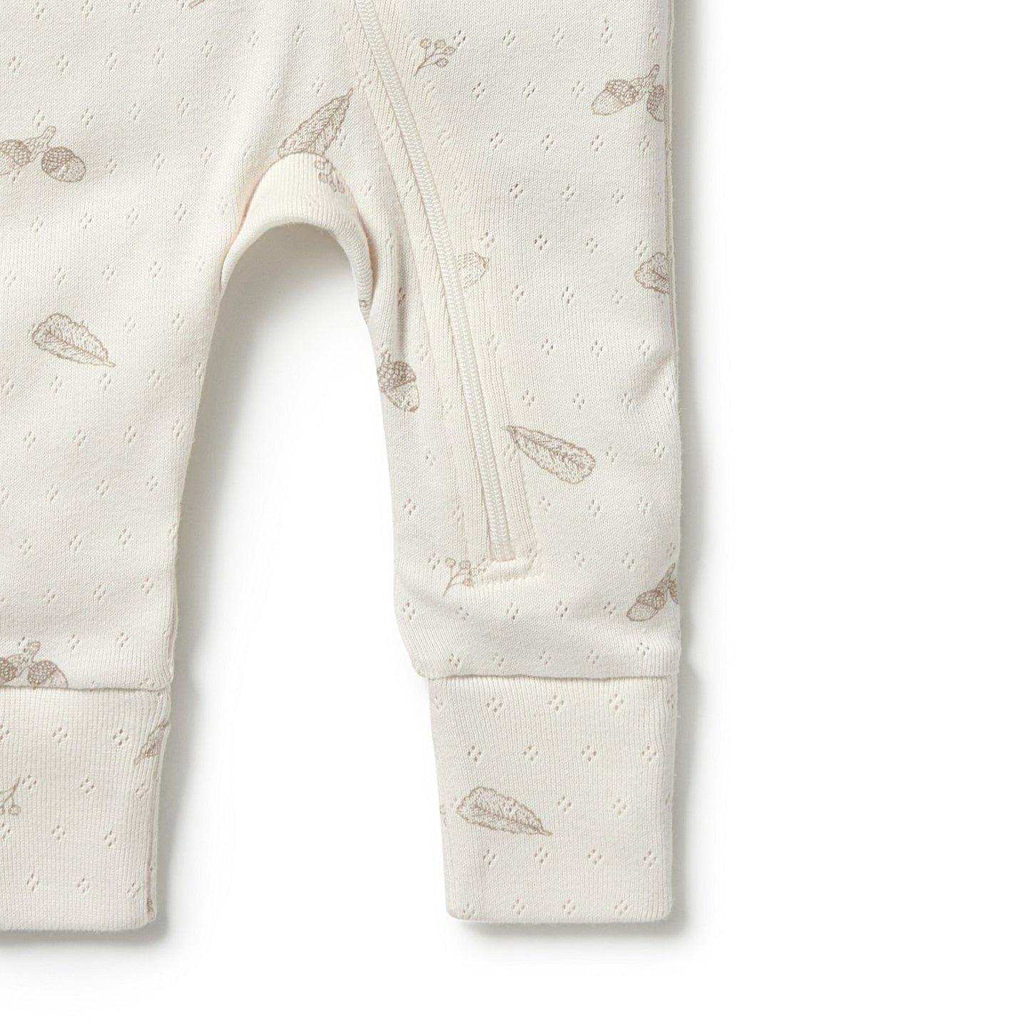 Wilson & Frenchy Organic Pointelle Zipsuit with Feet - Little Acorn