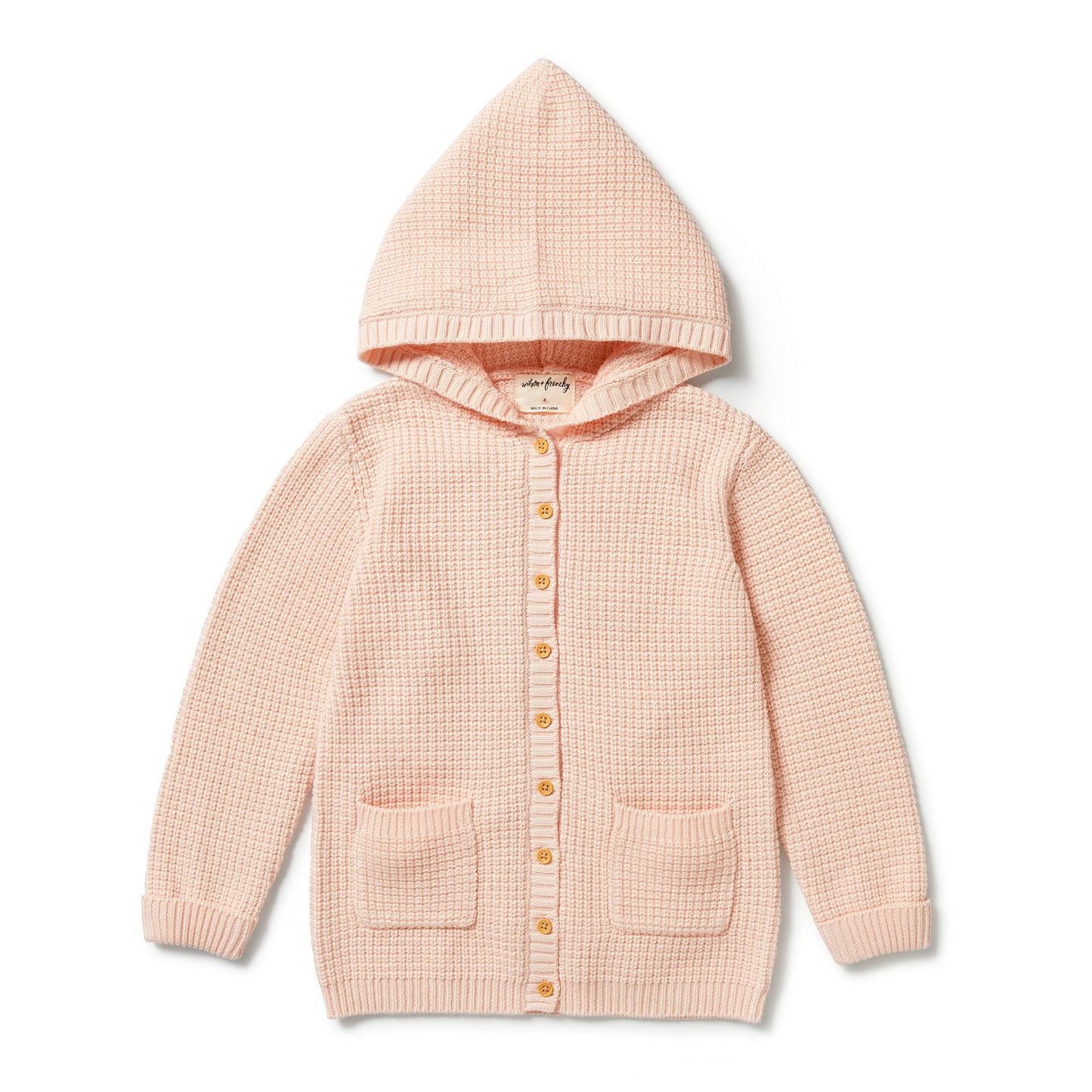 Wilson & Frenchy Knitted Button Jacket - Blush - Kids