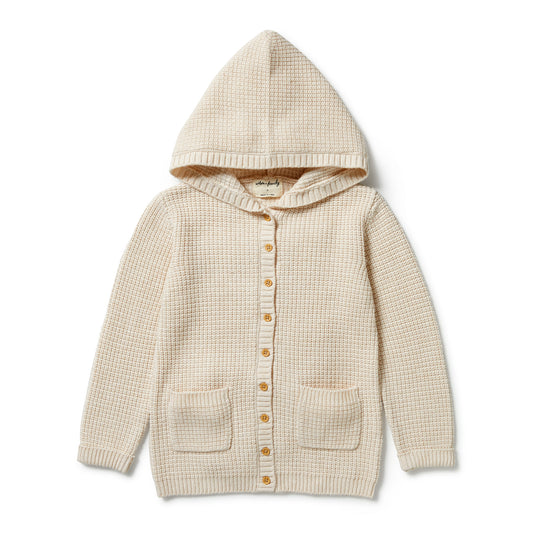 Wilson & Frenchy Knitted Button Jacket - Sand Melange - Kids