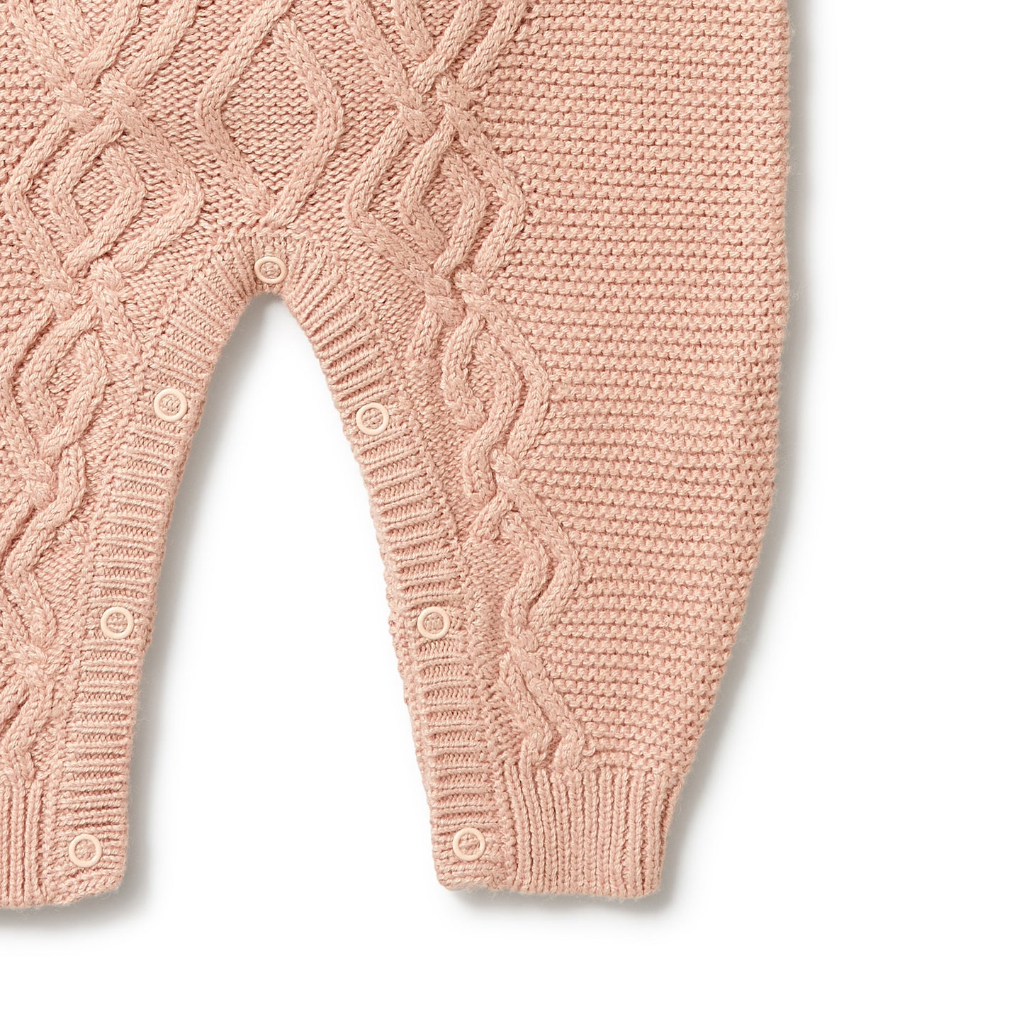 Wilson & Frenchy Knitted Cable Growsuit - Rose