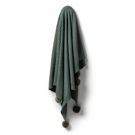 Wilson & Frenchy Knitted Jacquard Blanket - Dusty Olive Fleck