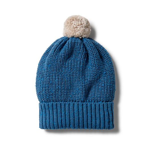 Wilson & Frenchy Knitted Hat - Denim Fleck