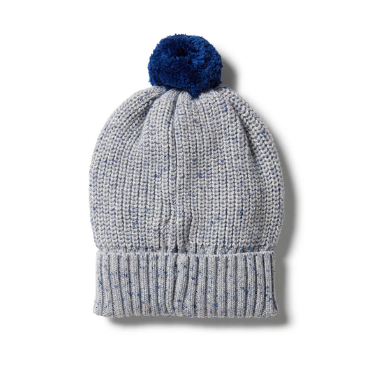 Wilson & Frenchy Knitted Hat - Navy Peony Fleck