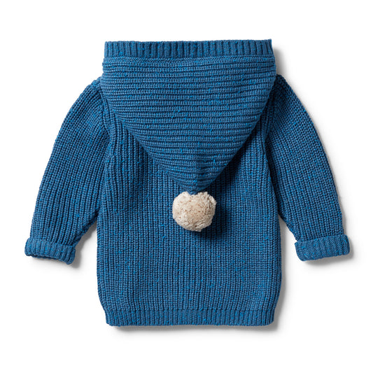 *Last Size* Wilson & Frenchy Knitted Jacket - Denim Fleck -6-12mth