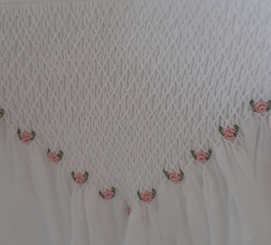 Blue Goose Handsmocked Nightie - Pink Rosebuds