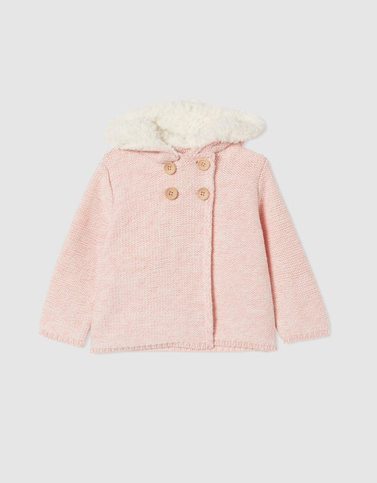 Milky Baby Fleck Knit Jacket - Pink