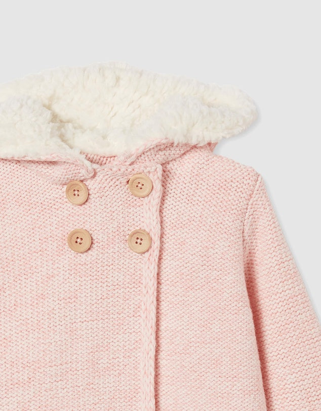 Milky Baby Fleck Knit Jacket - Pink