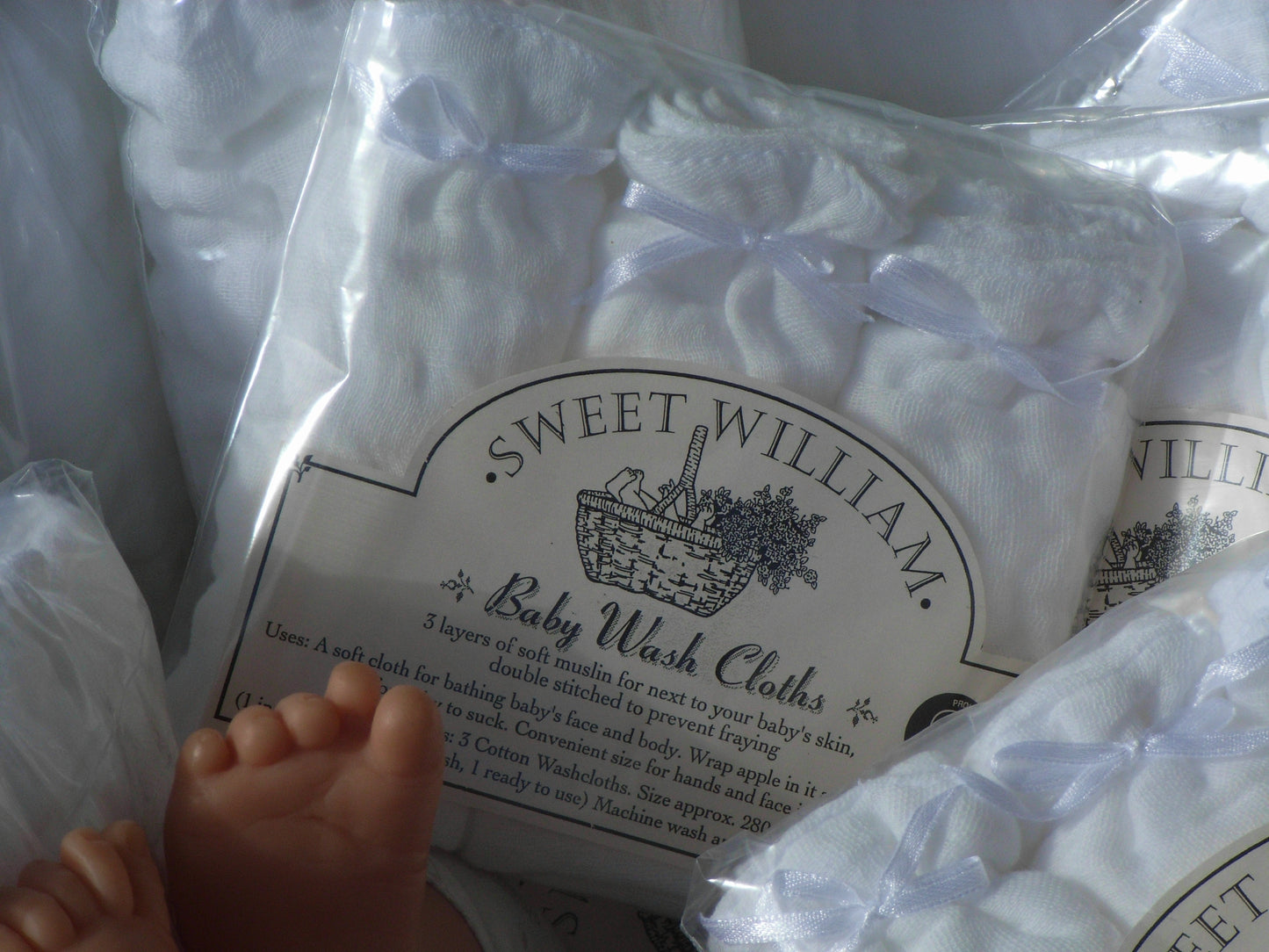 Sweet William Baby Wash Cloths - 3 pack
